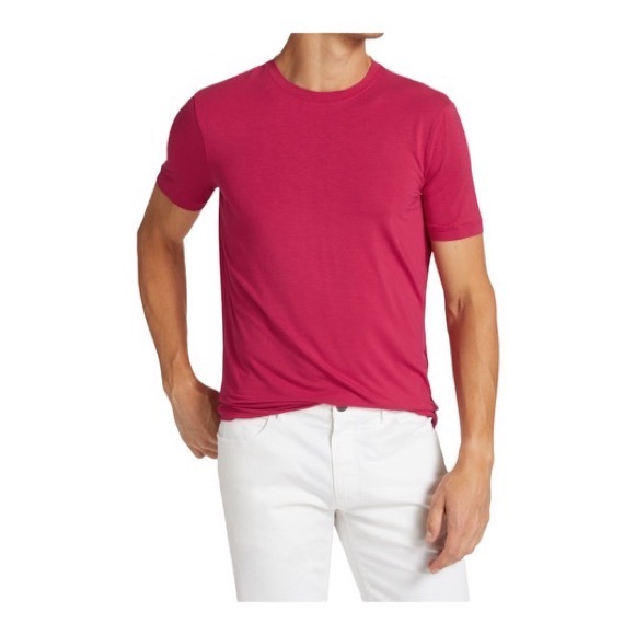 ✨🌟👕Giorgio Armani Viscose Crewneck T-Shirt 🔥 Size: 50 COLOR: Pink - Picture 6 of 7